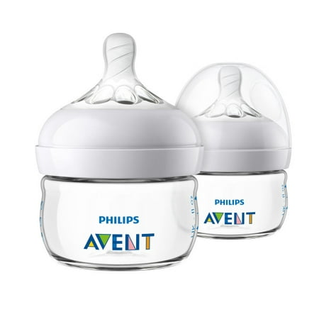 Philips Avent Natural Baby Bottle, Clear, 2oz, 2pk, SCF019/25