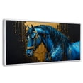 thumbnail image 1 of Cuadro Decorativo Marco Flotante Canvas Revolution Elegancia Azul Oro 120x60 Marco Blanco, 1 of 3