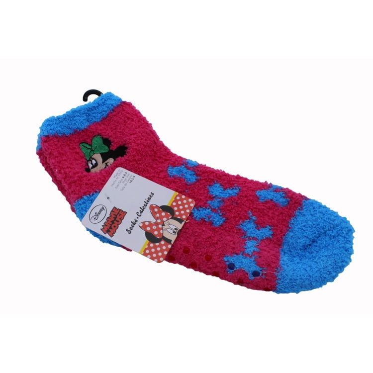 Disney - Disney Minnie Mouse Cozy Socks, Pink/Blue - Walmart.com ...