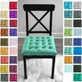 thumbnail image 3 of My Infinity Store 16" Plush Square Tufted Chair Pad/Cushions Tie-Backs (Mint Green, 1 Piece), 3 of 5