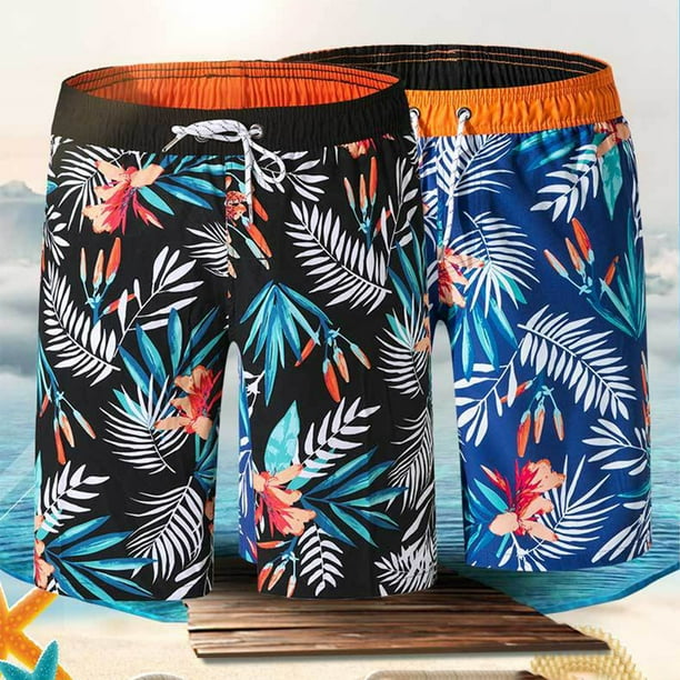 Minnieouse Pantalones cortos de poliester para caminar en la playa para hombre pantalones cortos de verano con piernas anchas pantalones de Prendas para la parte inferior del cuerpo Negro XXL Bodega