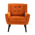 thumbnail image 4 of JINS&VICO Modern Soft Velvet Material Ergonomics Accent Chair Living Room Chair Bedroom Chair Home Chair With Black Legs For Indoor Home,Orange, 4 of 7
