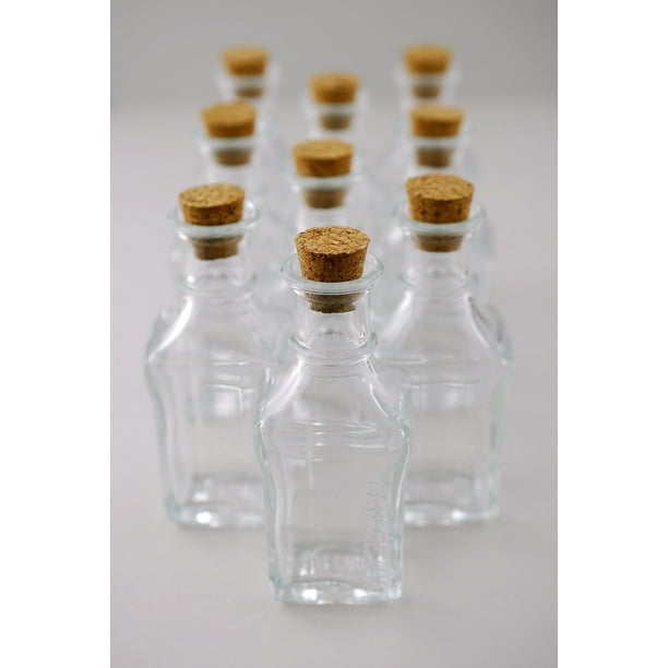 Small Glass Bottles with Cork 3.9 inches (Pack of 10)