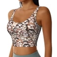 thumbnail image 2 of Fotbe Brown Sloth Sujetador Deportivo Largo sin Aros para Mujer con Almohadillas y Soporte Medio, Transpirable y Absorbente, Camiseta Tipo Chaleco o Tank Top-Medium, 2 of 8
