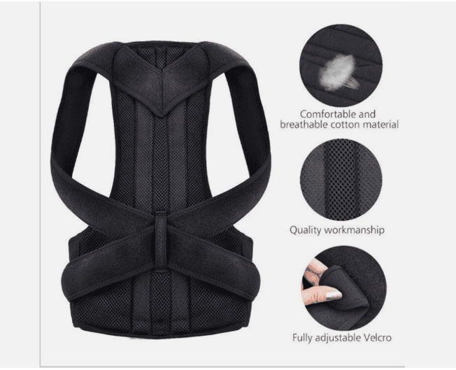 Adjustable Posture Corrector Shoulder Brace with Low Back Support Belt for Men
