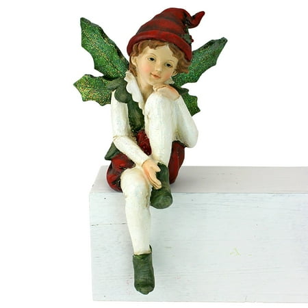 Holiday Magic Ornaments - Design Toscano Santa's Christmas Elves Shelf Sitter Statue: Leaf Wings, Multi, ELF ON THE SHELF - Lend holiday magic in your home this Christmas with our.., By DesignToscano
