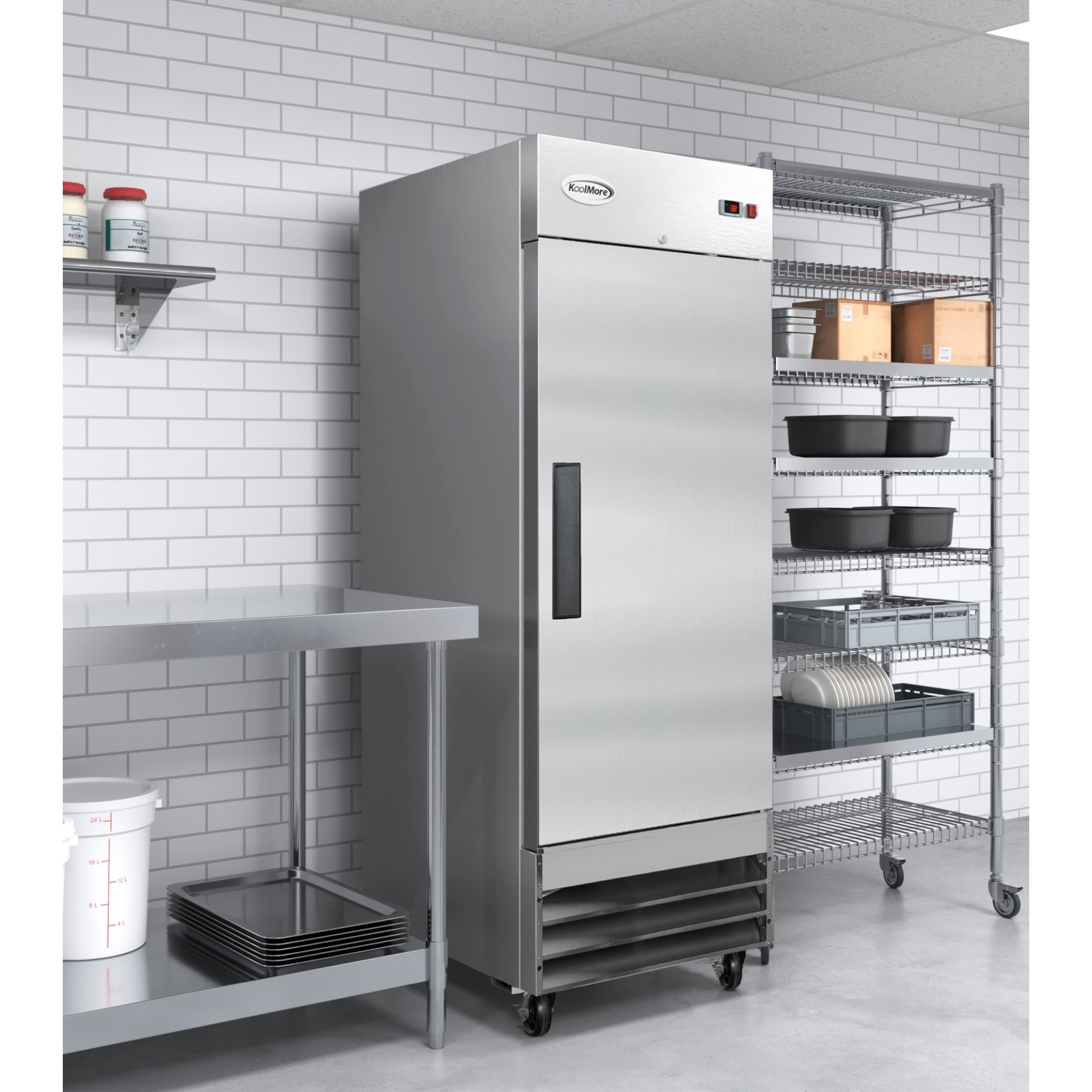 29 in. One Door Commercial Reach-in Refrigerator, 23 cu. ft. in Stainless-Steel (RIR-1D-SS)