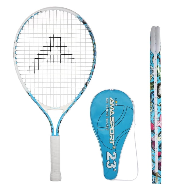 Raqueta de Tenis AMA SPORT Niños Pequeños 17 a 25 Pulgadas 4 Colores con Correa de Hombro para Niños