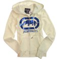 thumbnail image 1 of Ecko Unltd. Sudadera con capucha y cremallera frontal con diamantes de imitación para mujer creamwht L, 1 of 1