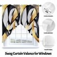 thumbnail image 3 of Geometric Gold Black Swag Curtain Valance for Windows, Street Art Abstract Window Treatments Short Swag Topper for Kitchen Windows Bathroom Bedroom, 28"x36", 3 of 8