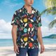 thumbnail image 3 of Balery Bowling Ball Camisas hawaianas de manga corta para hombre, camisas playeras de corte holgado, camisas de vacaciones con botones,XX-Large, 3 of 7
