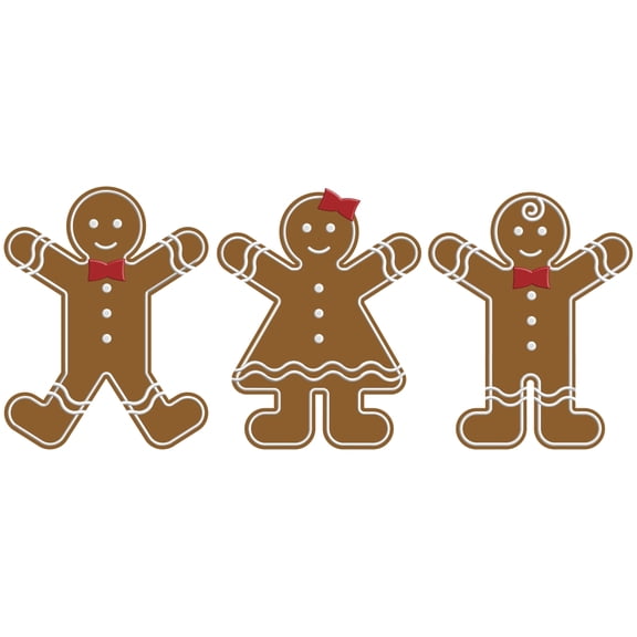 Gingerbread People Canvas Art - Colette Scharf Design Pics (25 x 11)