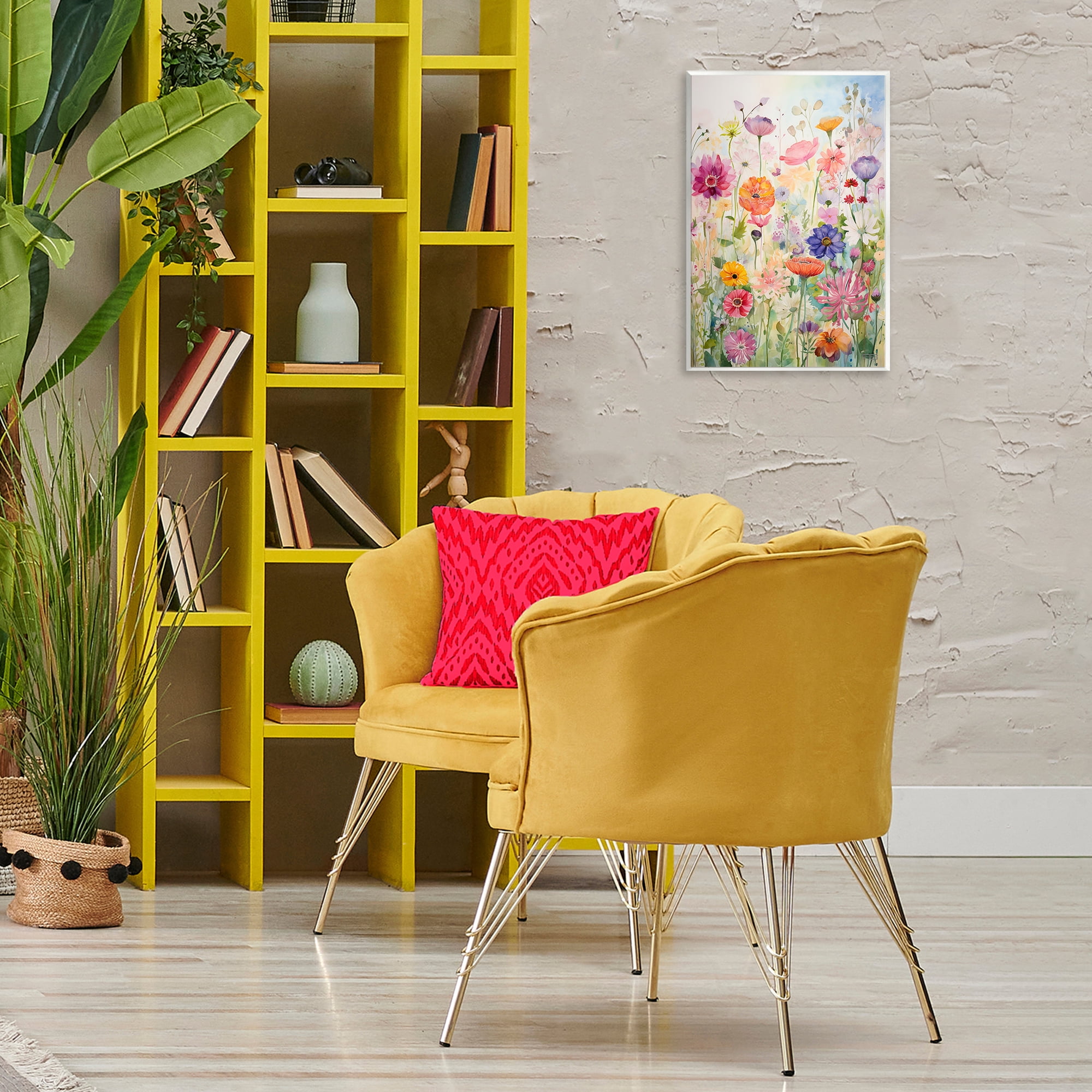 Stupell Industries Bright Floral Garden Botanical & Floral Painting Unframed Art Print Wall Art, 13 x 19