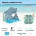 thumbnail image 3 of UPF50+ Beach Umbrella Tent Sun Shelter with Carry Bag, Portable Beach Shade for Camping Picnic, 3 of 11