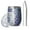 Blue Ethnic Floral-1, variant on 12oz Stemless Wine Tumblers Blue and Pink Floral and Geometric Boho Pattern Vacuum Insulated Stainless Steel Travel Tumbler Cups Mug with Lid and Straw for Champaign,Cocktail,Beer with Cleaning Brush