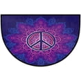 thumbnail image 5 of Mandala Peace Symbol Half Round Door Mat, Ethnic Flower Non-Slip Half Circle Rug Doormats Absorbent Washable for Indoor Outdoor Kitchen Bedroom Home Decor 24"x36", 5 of 7