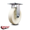 thumbnail image 2 of 8 Inch Heavy Duty Top Plate Nylon Rigid Caster with Ball Bearing Service Caster, 2 of 2