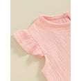thumbnail image 6 of Suealasg Newborn Girl 2Pcs Summer Outfits Fly Sleeve Round Neck T-Shirt with Shorts Infant Baby Girl Clothes 0-24 Months, 6 of 9