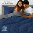 thumbnail image 4 of Bare Home 4-Piece Reversible Bed-in-a-Bag - Premium 1800 Collection - Twin XL, Dark Blue/Gray Comforter with Dark Blue Sheet Set, 4 of 10