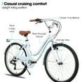 thumbnail image 2 of HILAND 26 inch Beach Cruiser Bike for Men and Women, 7 Speed Step-Through Frame Adult Bicycle with Rear Rack, Retrospec Bike Commuter City Bicycle, 2 of 6
