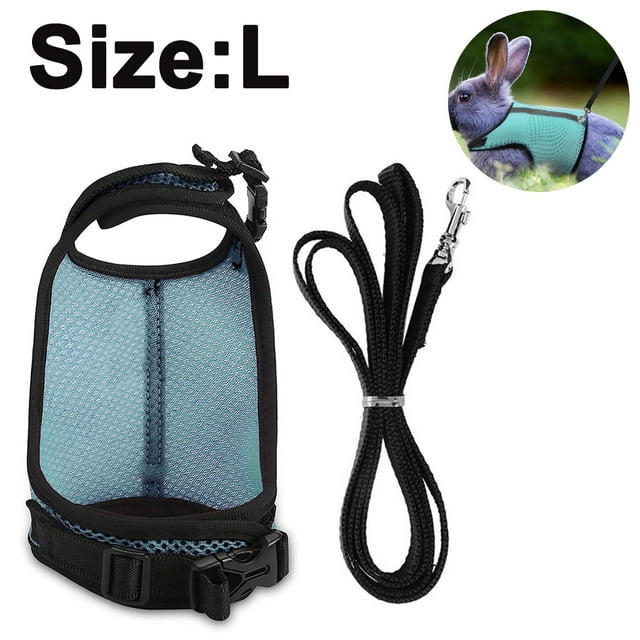 Arnés con cascabel para mascotas pequeñas, chaleco acolchado cómodo y antitirones de nailon duradero, juego de correa y arnés para cobayas, ideal para todas las estaciones, para conejos