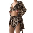thumbnail image 1 of Ensemble 3 Pcs pour Femmes Robe en Maille avec Soutien-Gorge et Pantalon Pyjama Transparent Imprimé L, 1 of 8