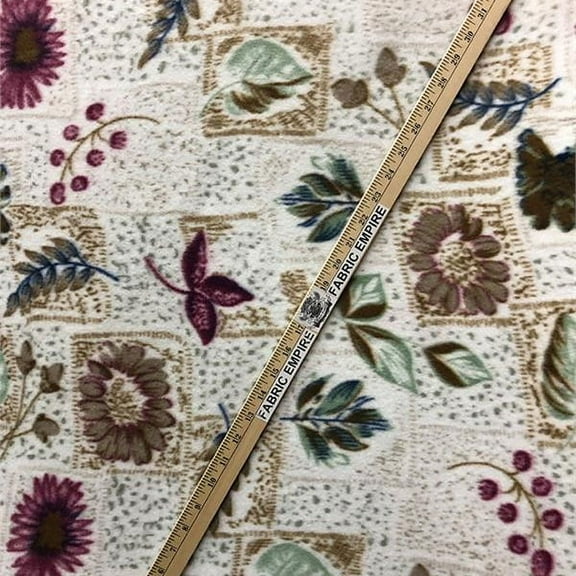 Fleece Printed Floral *MULTI-FLOWER DESIGN* By the Yard N-126