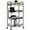 4-Tier Black, variant on KK KINGRACK 3 Tier Rolling Cart Organizer, Mesh Cart with Wheels, Utility Cart for Office, School,Storage, White