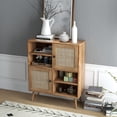 thumbnail image 4 of Costway Rattan Buffet Sideboard Accent Storage Cabinet Coffee Bar Cabinet Doors Cubbies, 4 of 10