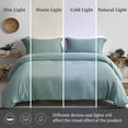 thumbnail image 4 of Soft Duvet Cover - 100% Washed Microfiber Grayish Teal Comforter Cover Set 3, 4 of 7