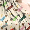 thumbnail image 4 of Colorful Funny Dachshund Blanket,Comfortable Soft Flannel Throw Blanket,All Season,Warm Lightweight Blankets for Sofa Bed Couch Living Room Chair,50"x60", 4 of 4