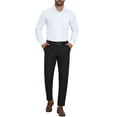 thumbnail image 2 of Camisa de vestir de patrón de negocios de manga larga con botones para hombres Inspire Chic M Blanca, 2 of 5