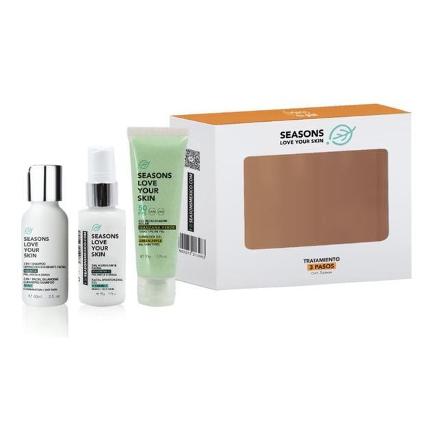 Kit Skincare Facial 3 Pasos Rutina Básica Seasons Seasons Kit skincare 3 pasos