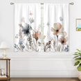 thumbnail image 3 of 2 Pcs Watercolor Boho Floral Kitchen Curtains, Wildflower Rustic Botanical Plant Cafe Short Window Drapes for Bathroom Dining Room Tier Curtains, 56x40 Inch, 3 of 4