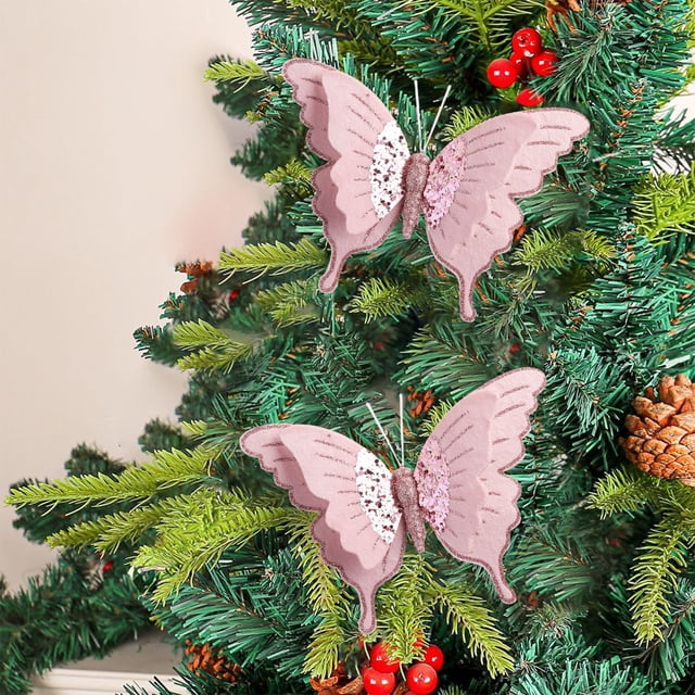 Fridja Christmas Decorations Outdoor High-end Velvet Double-layer Faux Christmas Flower Decorations for Christmas Tree Decor