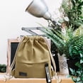 thumbnail image 5 of Canvas Backpack Drawstring Backpack Casual Backpack Drawstring Pocket Bag Fashion Small Bag Travel Day Pack for Women Men, 5 of 7