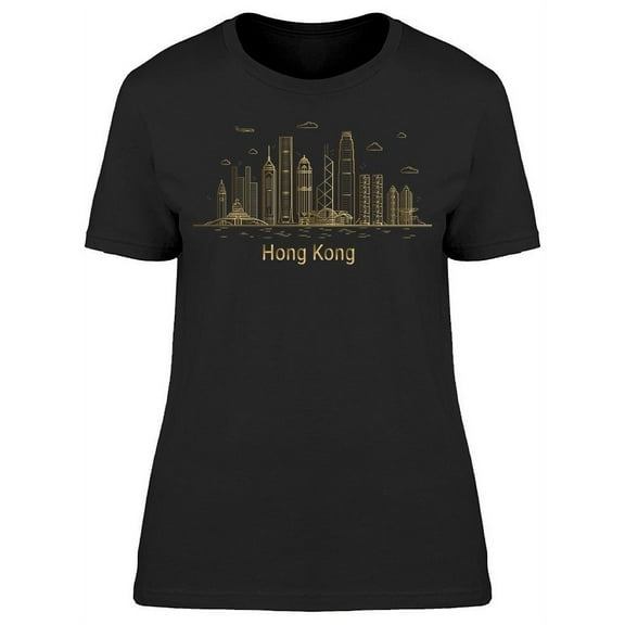 Hong Kong City Line Architecture T-Shirt Women -Image by Shutterstock, Female Large