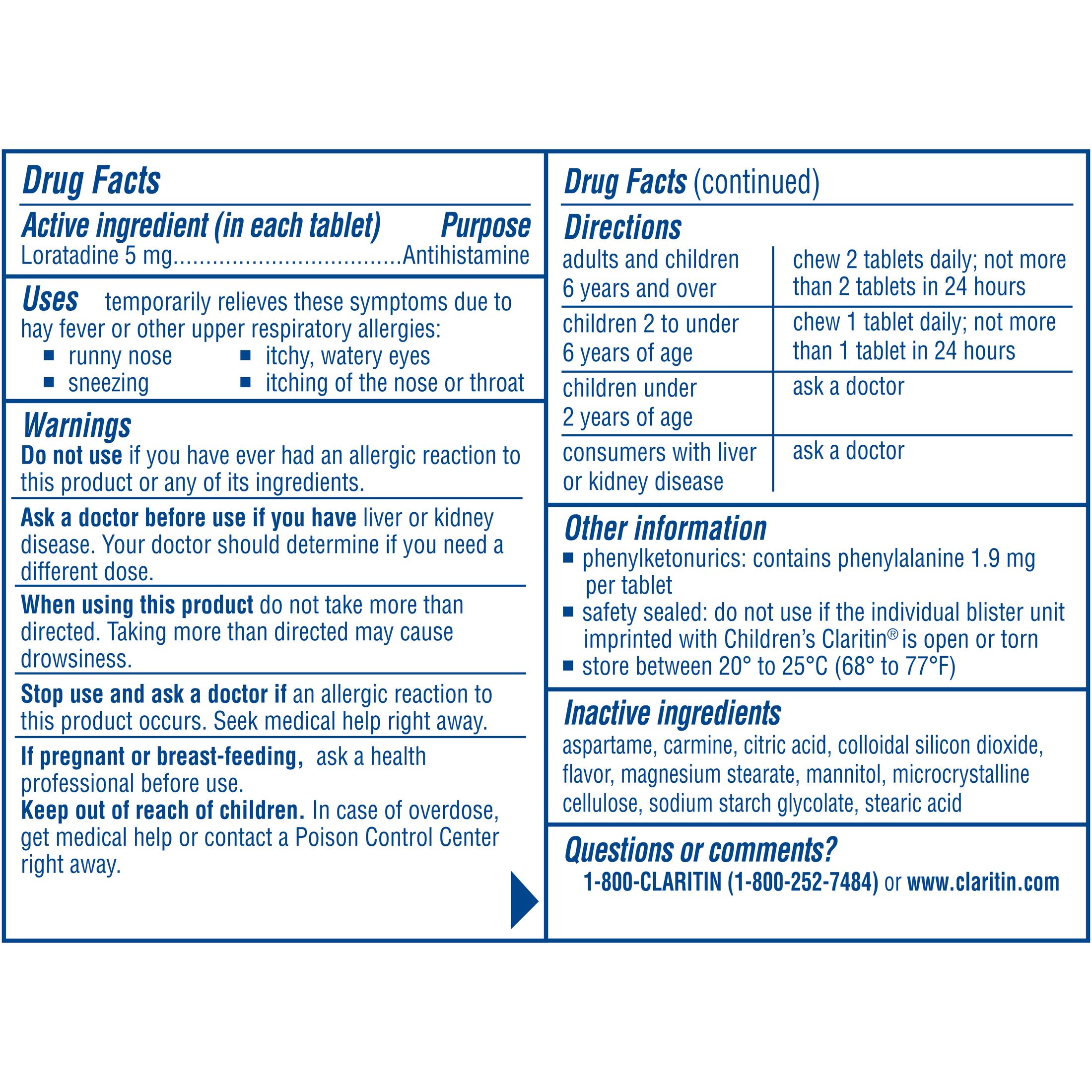 Claritin Allergy Medicine for Kids, Loratadine Antihistamine Bubblegum ...