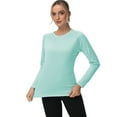 thumbnail image 5 of Women's Long Sleeve Swim Shirts Rash Guard Shirts UPF 50+ Sun Protection Quick Dry Hiking T-Shirt Athletic Workout Running Tops Shirts MintGreen S, 5 of 5