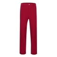 thumbnail image 4 of JTieacloth Men's Casual Solid Color Elastic Casual Business Pants Fashion Pants Men's Pants Cargo Pants for Men Red, 4 of 7