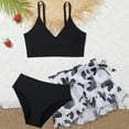 thumbnail image 6 of WIBACKER Girls Swimsuits 3 Piece Bathing Suit Set Floral Bikini Swimwear with Cover Ups Beach Skirt 11-12 Years, 6 of 9
