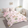 thumbnail image 3 of Feelyou Kawaii Farm Donkey Twin Bedding Sets 7-Piece, Farmhouse Animal Bedding Comforter Set, Girly Pink Cartoon Reversible Sheet Sets, Ultra Soft Bedroom Decor, 3 of 7