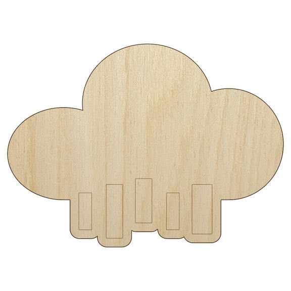 Rain Cloud Solid Wood Shape Unfinished Piece Cutout Craft DIY Projects - 4.70 Inch Size - 1/4 Inch Thick
