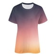 thumbnail image 3 of UANWENN Débardeurs d'Été Dégradés à Col Rond pour Femmes, Manches Courtes, T-Shirts d'Entraînement Décontractés, T-Shirts Amples à Manches Longues pour Femmes, 3 of 3