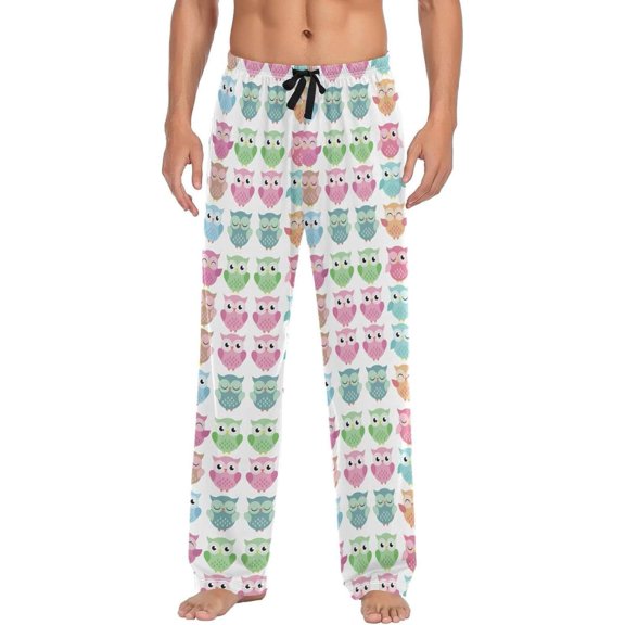 GZHJMY Owl Pajama Pants for Men, Lounge Pants Lightweight Men Pajama Bottoms with Drawstring Pockets, Christmas New Year Birthday Gifts, Medium