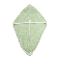Unique Bargains 1 Pc Water-absorbent Hair Towel Wrap for Bathroom Hotel Coral Fleece Green