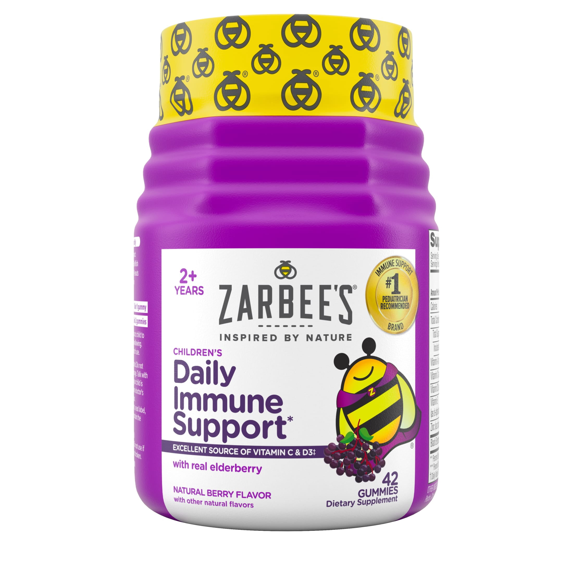 Zarbee's Children's Daily Immune Support* Gummies + Elderberry, 42 Count