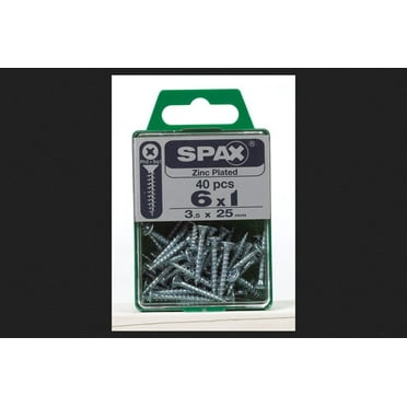 SPAX Multi-Material Screw No. 6 X 1 Zinc Phillips/Square Multiple Material Thread Flat Head Box 40