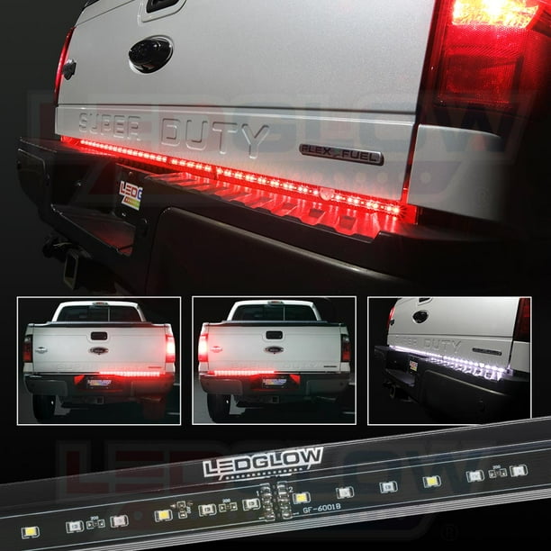 LEDGlow 60" Red Tailgate LED Light Bar with White Reverse Lights for