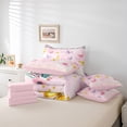 thumbnail image 5 of Homewish Kawaii Butterfly Animal Twin Bedding Sets 7-Piece, Girly Pink Watercolor Bedding Comforter Set, Gold Sequin Print Reversible Sheet Sets, Super Cozy Room Decor, 5 of 7